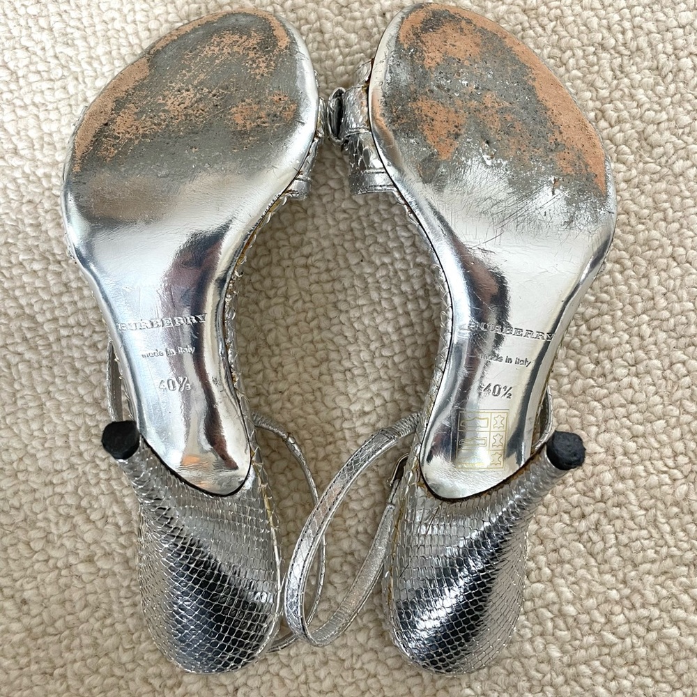 Burberry Silver Python Sandals - image 5